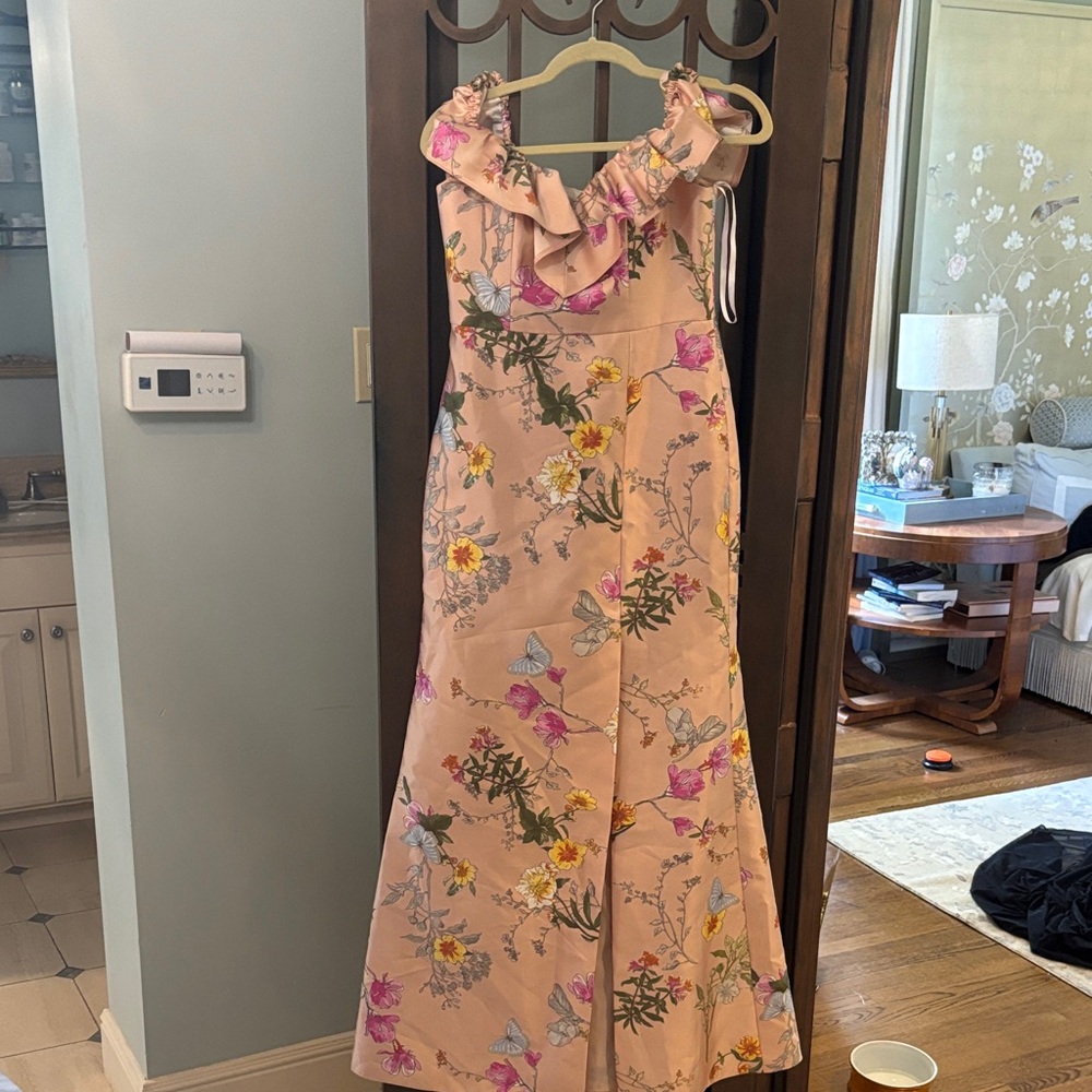 Alfred sung beautiful Floral Ruffle Maxi Dress 6